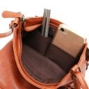 Dámska crossbody kabelka cez rameno Plochý tvar Viac kapsičiek na zips Dlhý nastaviteľný popruh PU koža vo vintage štýle 23 x 26 cm 9
