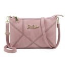 Dámská crossbody kabelka na zip s ozdobným prošíváním Zadní kapsa Nastavitelný popruh na karabinkách PU kůže 24 x 16 x 6 cm 2