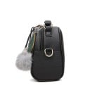 Dámska crossbody kabelka s horným uškom a ozdobným príveskom s bambulkami Predná kapsa na zips PU koža a polyester 22 x 20 x 11 cm 9