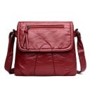 Dámská crossbody kabelka s klopou Měkký vrásčitý povrch Zipová kapsa na klopě Nastavitelný popruh Ležérní styl Umělá kůže 25 x 22 cm 4