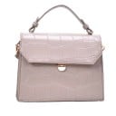 Dámska crossbody kabelka s krokodíljím vzorom a zkosenou klopou Horné ucho a popruh s prackou PU kože 21 x 17 x 8 cm Do ruky 5