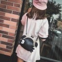 Dámská crossbody kabelka ve tvaru kraba Černá s kovovým rámečkem a zapínáním na kuličky PU kůže a polyester 23 x 20 x 1,5 cm 2