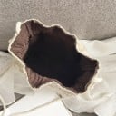 Dámska crossbody kabelka vo forme vrecúška Tkaný kostkovaný vzor Ozdobné strapce Šnúrkový popruh cez rameno Boho štýl Polyester 20 x 18 x 5 cm 6