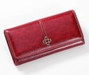 Dámska dlhá peňaženka z PU kože Klopa s kovovým ornamentom Okienko na doklad Přihrádky na karty a kapsa na zips Rozmery 19 x 9,5 x 3 cm 6