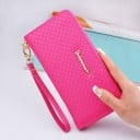 Dámska dlhá peňaženka z umelej kože s kosoštvorcovým vzorom Zips pozdĺž okraja Odnímateľné pútko na zápästie 19,5 x 10,5 x 2,5 cm 4