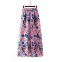 Dámská dlouhá maxi sukně se vzorem Áčkový střih se sklady Vysoký široký pas Boční kapsy Pružná směs polyesteru a elastanu 27