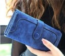 Dámská dlouhá peněženka 18 x 9 x 3 cm Umělá kůže s broušeným vzhledem Zapínání na knoflík Kapsy na karty a bankovky Mincovník 8