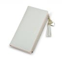 Dámská dlouhá peněženka se střapcem a přívěskem ve tvaru srdce Štíhlý obdélníkový tvar se zipem PU kůže a polyester 19,1 x 10,2 x 2 cm 4