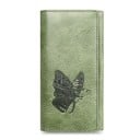 Dámská dlouhá peněženka z pravé kůže a polyesteru s tmavým motivem motýla Výrazná kresba povrchu ve vintage stylu 18,5 x 9 x 3 cm 4