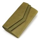 Dámská dlouhá peněženka z pravé kůže Dvojitá klopa ve tvaru obálky Lesklý povrch Elegantní styl Do kabelky Rozměr 19 x 10,5 x 4 cm 5