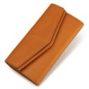 Dámská dlouhá peněženka z pravé kůže Dvojitá klopa ve tvaru obálky Lesklý povrch Elegantní styl Do kabelky Rozměr 19 x 10,5 x 4 cm 3