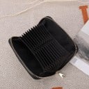 Dámská dlouhá peněženka z pravé kůže na zip kolem dokola Zrnitý povrch s dekorativní perforací Plochý tvar do kabelky 20 x 10,5 x 2,5 cm 9