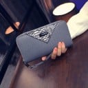 Dámská dlouhá peněženka z PU kůže Krokodýlí ražba Ozdobný pruh se vzorem hadí kůže Zip dokola Poutko na zápěstí Rozměr 20 x 11 x 3 cm 9