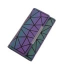 Dámská dlouhá peněženka z reflexního materiálu Duhový efekt na slunci Geometrický vzor Klopa s kovovou lištou PU kůže 19 x 10 x 3 cm 1