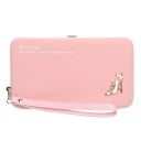 Damska duża portmonetka z PU skóry z metalową ramą i paskiem na nadgarstek Oddział na telefon Sloty na karty Ozdobna aplikacja 18 x 10 x 2 cm 3