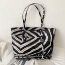 Damska duża torba na ramię ze zwierzęcym wzorem Prostorna torba shopper na każdy dzień Długie uchwy PU skóra 46 x 30 x 12 cm 6