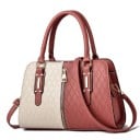 Dámská dvoubarevná kabelka z umělé kůže do ruky i přes rameno Prošívání do kosočtverců Ozdobný zip Odepínací popruh 32 x 21 x 14 cm 2