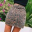 Dámska džínsová mini sukňa s leopardím vzorom 4