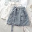 Dámska džínsová mini sukňa s opaskom 1