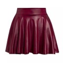 Dámska elastická mini sukňa z umelej kože Vysoký pás Strih do A Elegantná čierna sukňa Sexy outfit na párty Štýlová móda jeseň zima 4