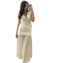 Dámska elegantná vesta s gombíkmi Jednofarebný top s výstrihom do V Štýlový doplnok k blúzkam a tričkám Rôzne farby Polyester 5