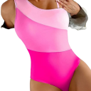 Damska enstyckade baddräkter med ränder Asymmetrisk axelrem Polyester Spandex Elastiska moderna badkläder för havet 4