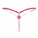 Dámská erotická tanga G-string s perlovými šňůrkami Ozdobná růžička vpředu Imitace perel Univerzální velikost Nylon se spandexem 8