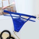 Dámská erotická tanga s krajkou a ozdobným kroužkem Pas s tenkými šňůrkami a průstřihy na bocích Bavlna Univerzální velikost 7