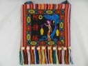 Dámská etno kabelka přes rameno z tkané pruhované látky Barevné třásně Dlouhý popruh Plátno a polyester Rozměry 25 x 28 cm Boho styl 4
