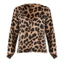 Dámská halenka s klasickým leopardím vzorem Hluboký výstřih do V Dlouhé rukávy s manžetami Pohodlný střih Materiál polyester 4