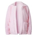 Dámská hřejivá chlupatá bunda na zip se širokým límcem Volný střih se spadlými rameny Dvě velké přední kapsy Polyester s bavlnou 6