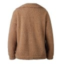 Dámská hřejivá chlupatá bunda na zip se širokým límcem Volný střih se spadlými rameny Dvě velké přední kapsy Polyester s bavlnou 30