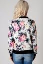 Dámská jarní a podzimní bomber bunda s květinovým potiskem Zapínání na zip Límec stojáček Přiléhavý střih Polyester a spandex 7