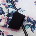 Dámská jarní a podzimní bomber bunda s květinovým potiskem Zapínání na zip Límec stojáček Přiléhavý střih Polyester a spandex 12