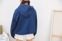 Dámská jarní bunda anorak v japonském stylu s kapucí Zip na hrudi Klokaní kapsa Pružné manžety a lem Bavlna polyester a akryl 13