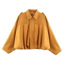 Dámská jarní bunda semišová oversize s límcem dlouhý rukáv nabíraný lem volnočasová do města i na ven i do práce na jaro 6