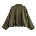 Dámská jarní bunda semišová oversize s límcem dlouhý rukáv nabíraný lem volnočasová do města i na ven i do práce na jaro 11