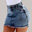 Damska jeansowa mini spódniczka z wysokim stanem A1915 4