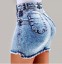 Damska jeansowa mini spódniczka z wysokim stanem A1915 5