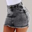 Damska jeansowa mini spódniczka z wysokim stanem A1915 3