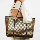 Dámska kabelka cez rameno 38 x 30 x 14 cm Veľká shopper taška s metalickým vzorom šupin Lesklý povrch Lanková ucha prevlečené tunelmi 5