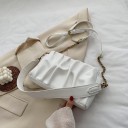Dámska kabelka cez rameno s nariaseným povrchom 25 x 15 x 7 cm Z umelej PU kože Široký popruh a dlhý popruh crossbody Zlatý reťazec 3