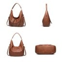 Dámska kabelka cez rameno v štýle hobo Z umelej kože Priestranná mäkká taška s uchom a dlhým popruhom crossbody Zapínanie na zips 9