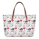 Dámská kabelka do ruky z neoprenu a bavlny s potiskem zdravotních sestřiček a zdravotnických motivů Dvě hnědá ucha Rozměry 39 x 29 x 11,5 cm 4
