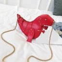 Dámská kabelka přes rameno 25 x 24 x 11 cm ve tvaru dinosaura s otevřenou tlamou a zuby Crossbody kabelka zdobená nýty s kovovým řetízkem 2
