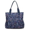 Dámská kabelka přes rameno s potiskem z nylonu a polyesteru 38 x 38 x 12 cm Velká taška se dvěma uchy Dvě přední kapsy na zip a boční kapsy 4