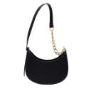 Dámská kabelka přes rameno ve tvaru půlměsíce Reliéfní vzor krokodýlí kůže Popruh se zlatým řetězem Nošení pod paží 24 x 16 x 6,5 cm 5