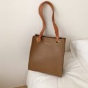Dámská kabelka přes rameno ve tvaru shopperu 27 x 31 x 11 cm Z umělé PU kůže Dlouhá ucha s kovovou přezkou Kulatá kovová oka 3