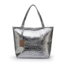 Dámská kabelka shopper přes rameno Lesklá umělá kůže s krokodýlím vzorem 31 x 31 x 10 cm Dlouhá ucha Prostorná taška do města 2