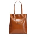 Dámská kabelka shopper přes rameno Vysoká obdélníková taška s lesklým povrchem Dvě dlouhá ucha Jednoduchý elegantní styl 32 x 36 x 6 cm 7